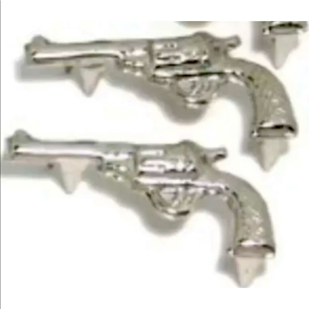 50 Silver (nickel) 1" gun nailhead studs punk grunge pistol revolver